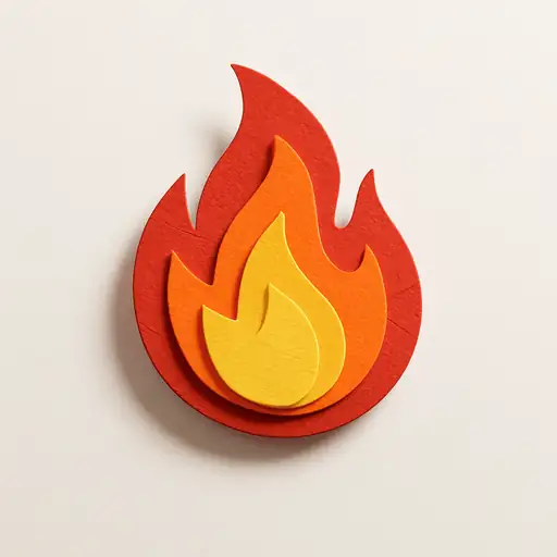 纸艺风格的火焰 Emoji 图标